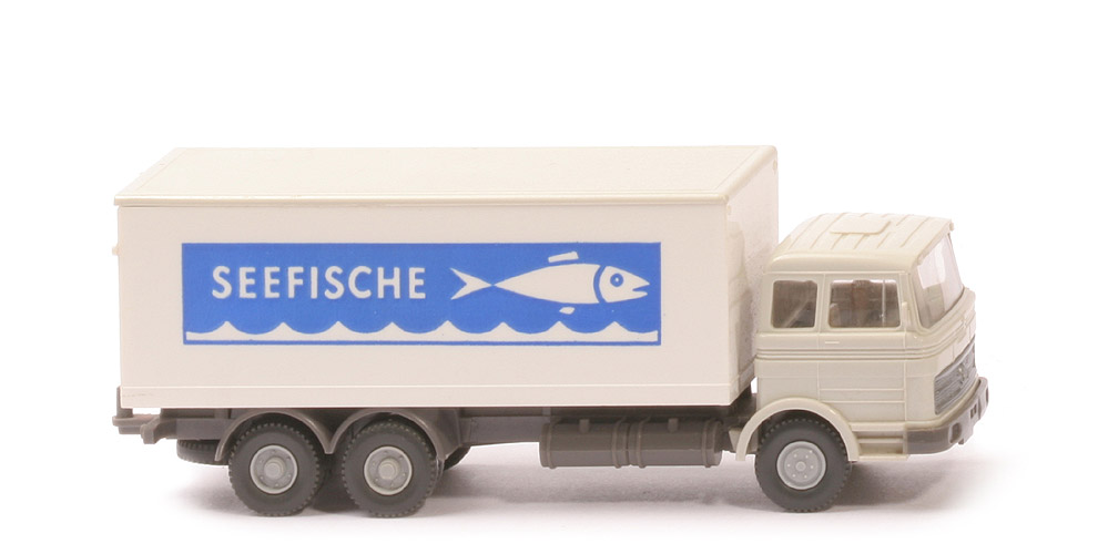 MB LP 2223 Koffer-LKW - Seefische, grauweiß, Koffer weiß - 450/13k