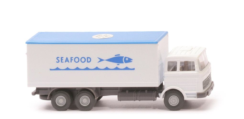 MB LP 2223 Koffer-LKW - Seafood, Dach signalblau - 450/18