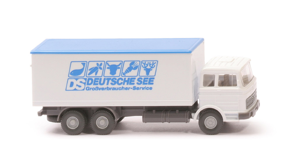 MB LP 2223 Koffer-LKW - Deutsche See, weiß, Dach signalblau - 450/14b