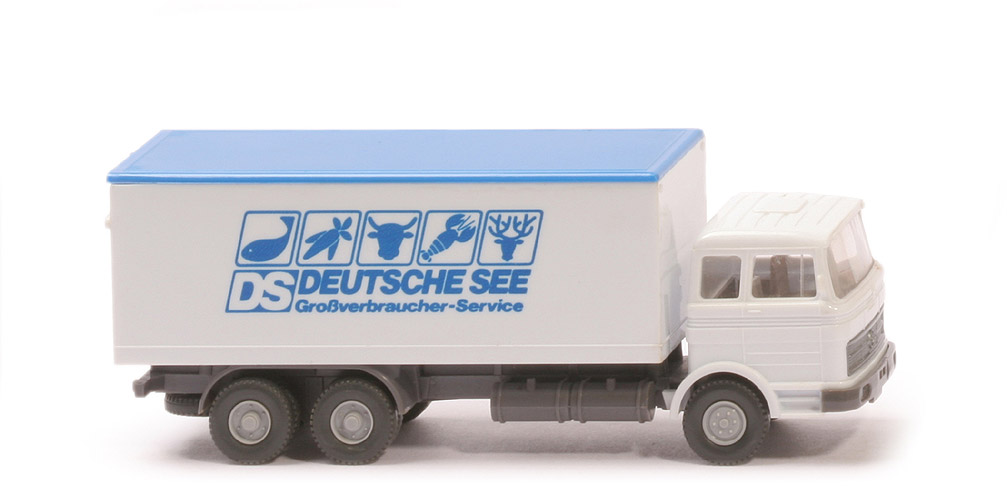 MB LP 2223 Koffer-LKW - Deutsche See, weiß, Dach signalblau - 450/14b