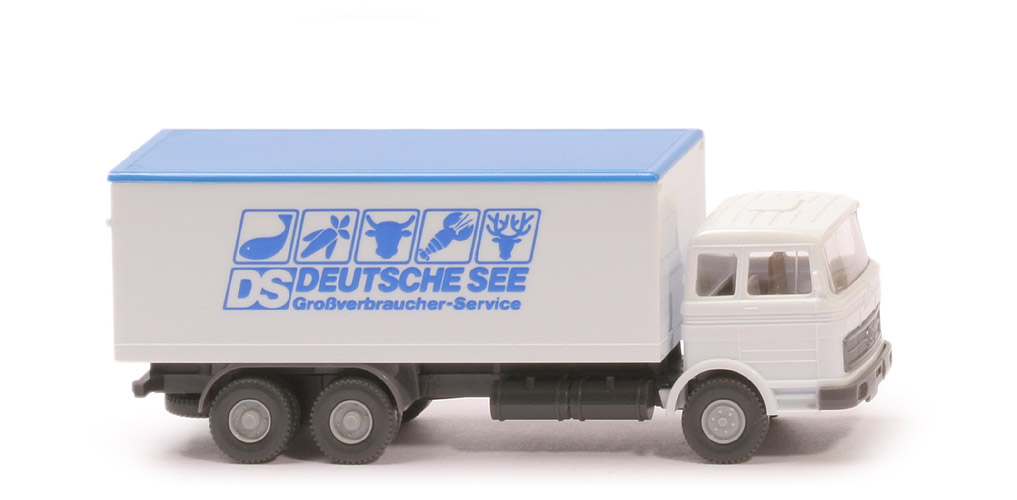 MB LP 2223 Koffer-LKW - Deutsche See, weiß, Dach signalblau - 450/14a