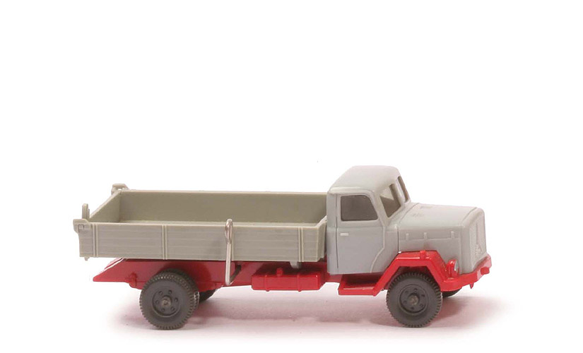 Magirus Saturn Flachpritschenkipper (2-achsig) - FH, PR silbergrau, CH rot - 424/3b