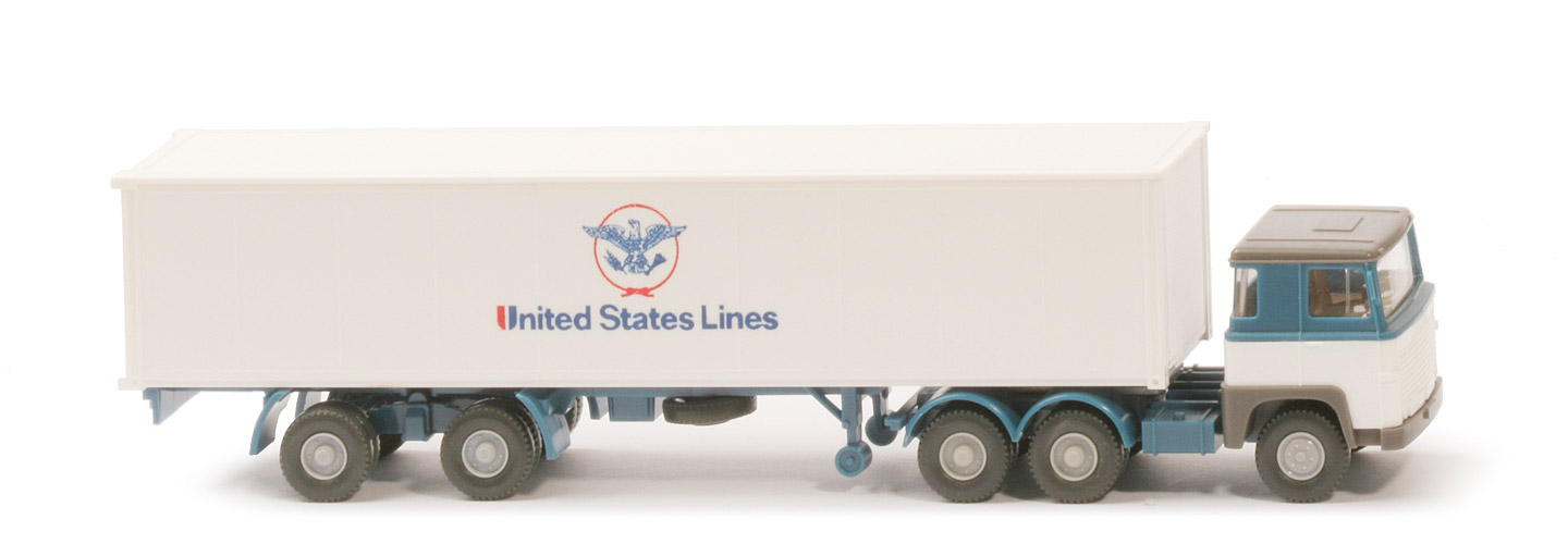 Scania 111  Container-Sattelzug - United States Lines / Kab unten weiß - 520/41b