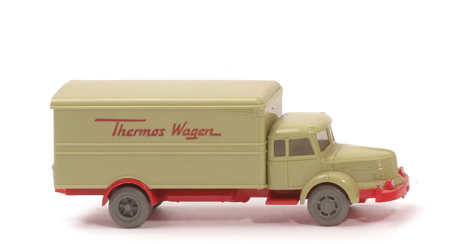 Krupp Titan Thermos Wagen - Aufbau lindgrün, CH rot - mit Blinkern - 484/4a