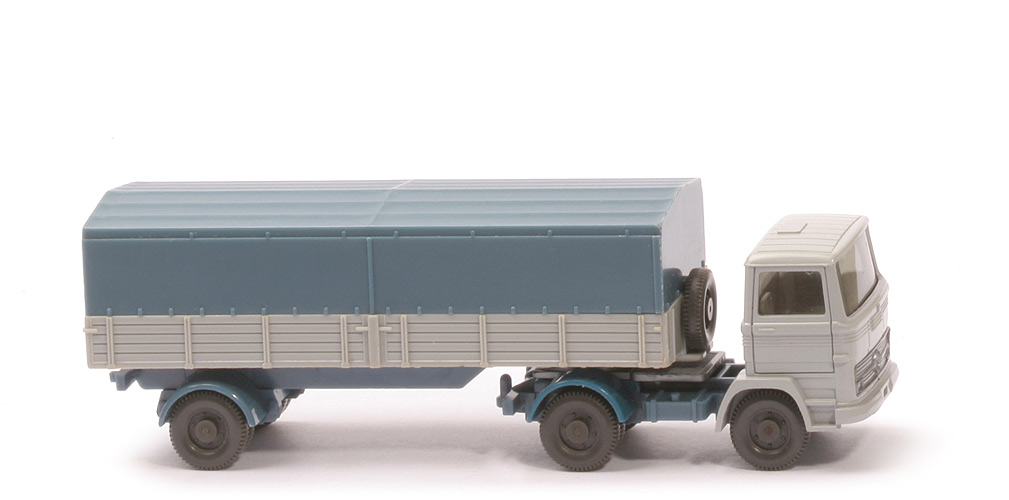 MB LPS 1317 Pritschen-Sattelzug - CH Zugmaschine u. Auflieger mattgraublau - 517/1a