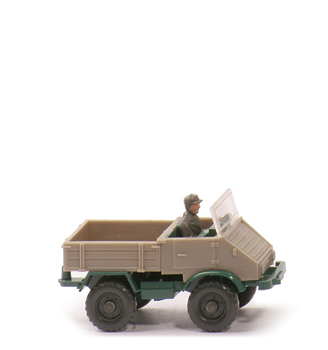 Unimog offen (Typ 4) - Aufbau graubeige, CH patinagrün, Kardan patinagrün - 370/7k
