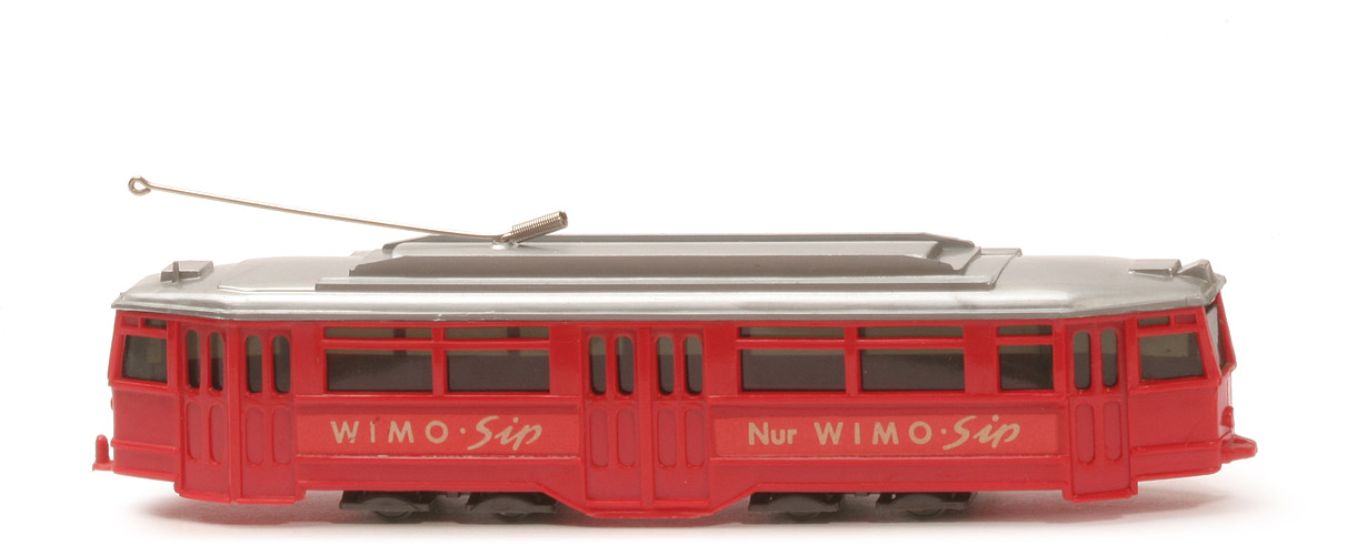 Straßenbahn-Triebwagen - WIMO-SIP, rot, Dach silbern, ohne Prägung Radlauf - 740/2b