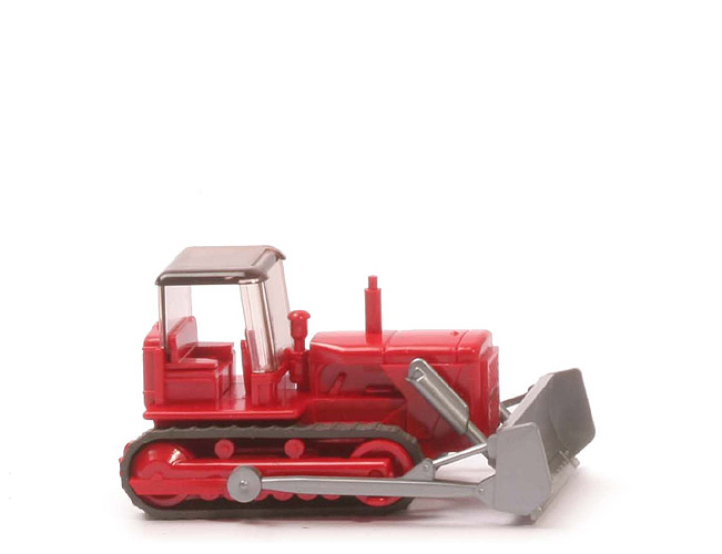 Planierraupe mit Dach, Fleischmann - rot, Anbauteile rot - 655a/5b