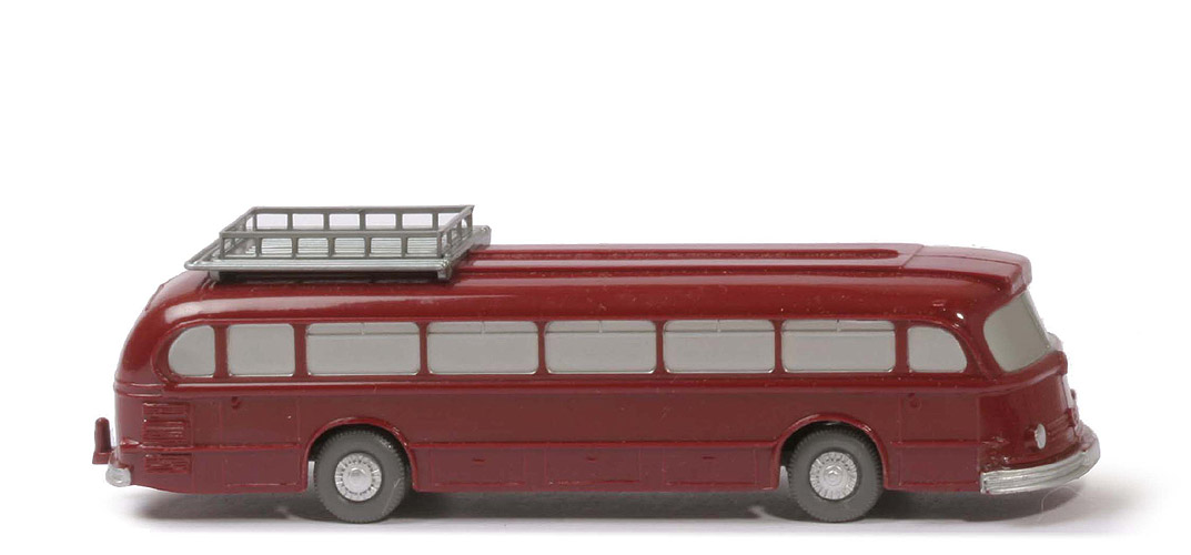MB Pullman Bus uv - weinrot, Boden Struktur, m. Zugh., m. Brücke - 700/11b
