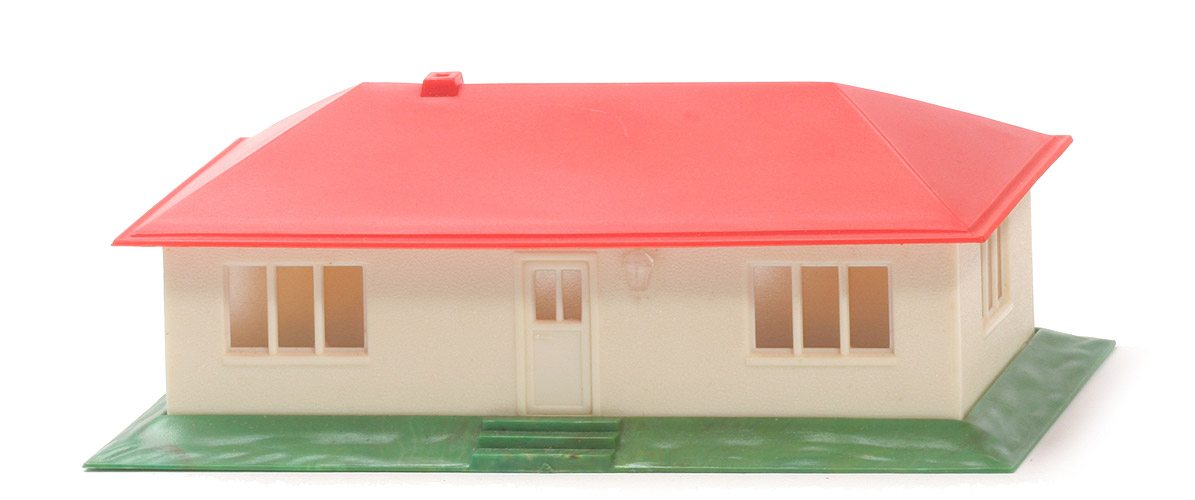 Landhaus ohne Einrichtung - Dach orangerot, Seiten cremeweiß - 1120/6