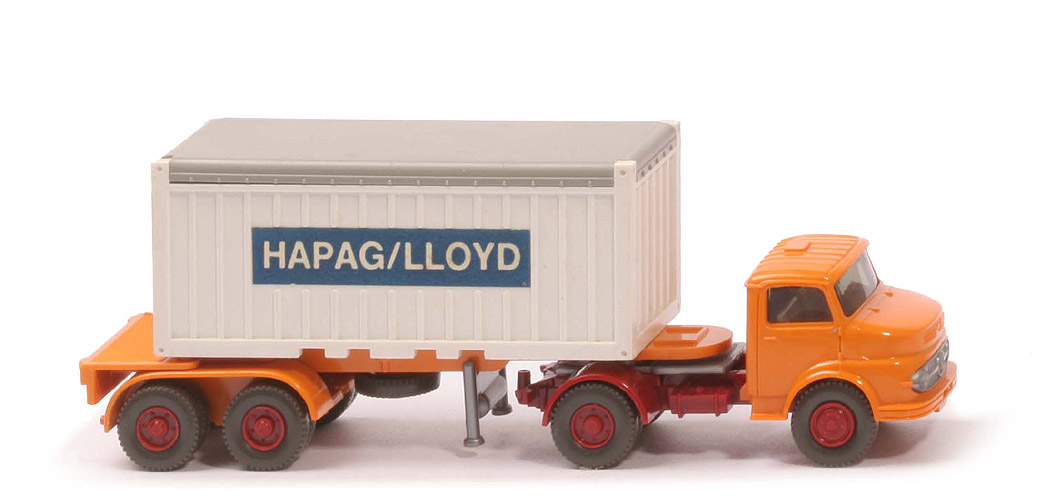 MB LS 1413 Container-Sattelzug 20 ft - Hapag-Lloyd OT, FH gelborange, Cont. weiß - Hapag-Lloyd (1413) ?