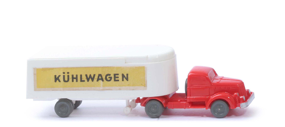 White Alter Kühlsattelzug - Kühlwagen, orangerot /weiß - 520/8 ?