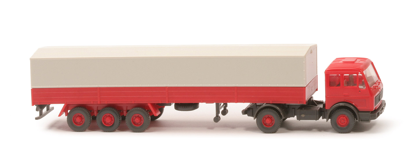 MB 1626 S Pritschen-Sattelzug - Mercedes, helles rot, o. Beschriftung - Mercedes (11)  ~