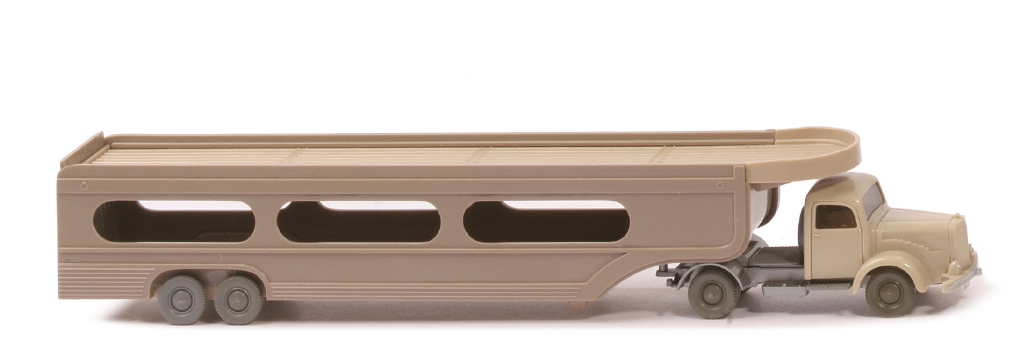 MB L 5000 S PKW-Transporter - ZM hellgelbgrau/silbern, Aufl. graubeige/Deck rotelfenbein - 580/5e