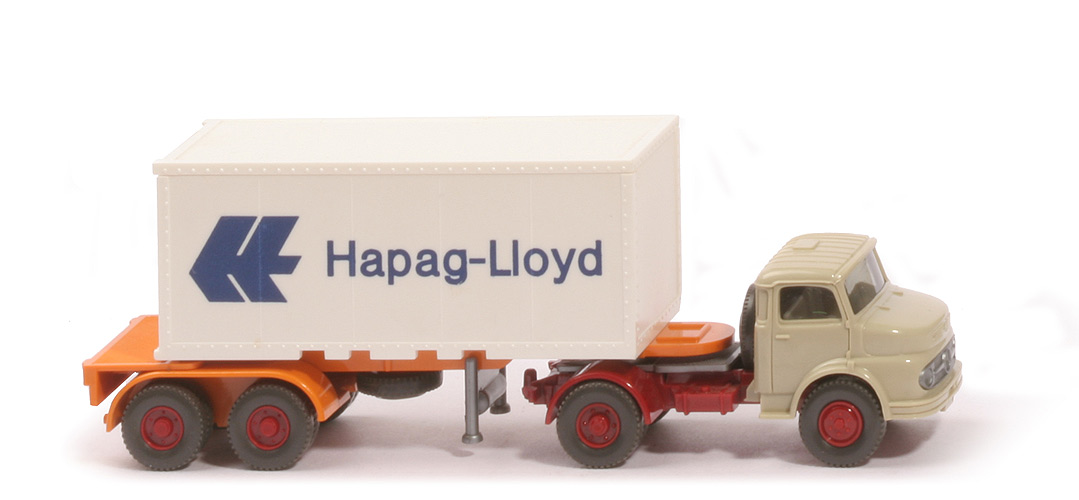 MB LS 1413 Container-Sattelzug 20 ft - Hapag-Lloyd Glattwand-Container o. Nummer - Hapag-Lloyd (1413) ?