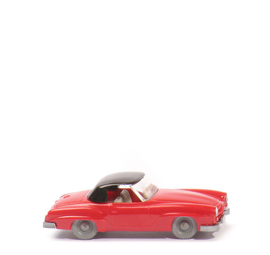 Mercedes 190 SL Coupé - rot, Nrn-Schild am CH, AH mittig offen - 253/4c
