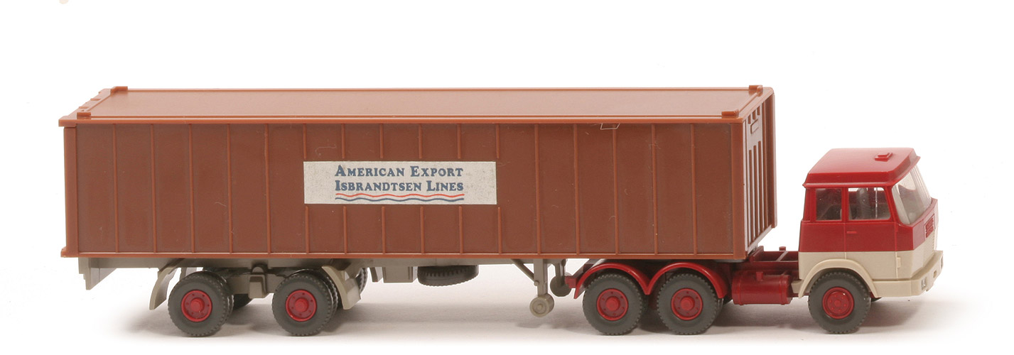 Hanomag-Henschel Container-Sattelzug - American Export, 1 x 40 ft dunkellehmbraun - 521/9 ?