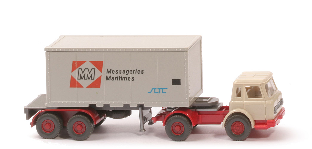 IH Container-Sattelzug 20 ft - Messageries Maritimes, ZM hellelfenbein/rot - 525/7f