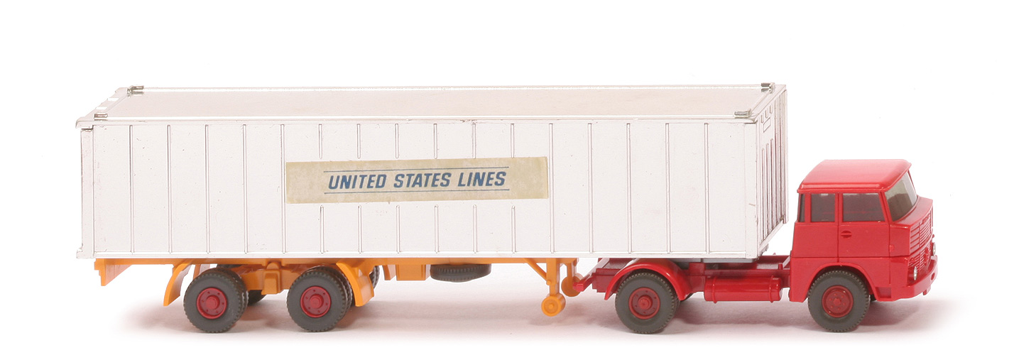 Henschel HS 14 Container-Sattelzug - Container verchromt - United States Lines - United States Lines (?)
