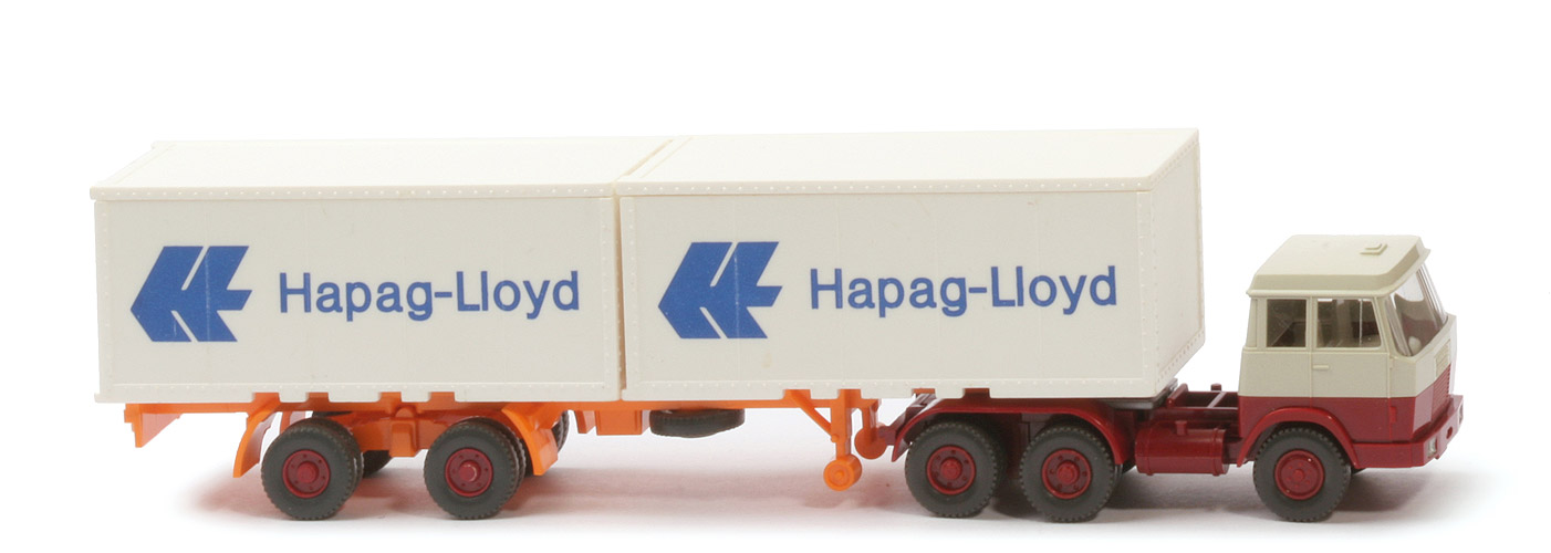 Hanomag-Henschel Container-Sattelzug - Hapag-Lloyd 2 x 20 ft , perlweiß/hellbraunrot - Hapag-Lloyd 4 ?