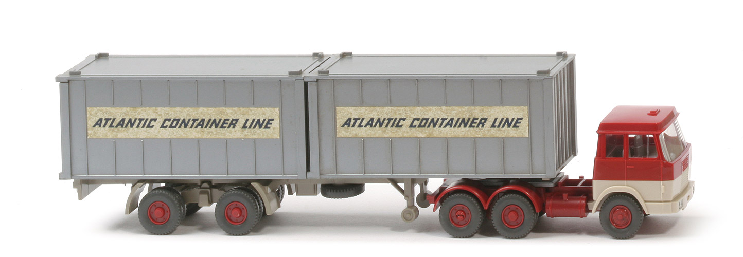 Hanomag-Henschel Container-Sattelzug - Atlantic Container Line 2 x 20 ft , silbern - 521/10a