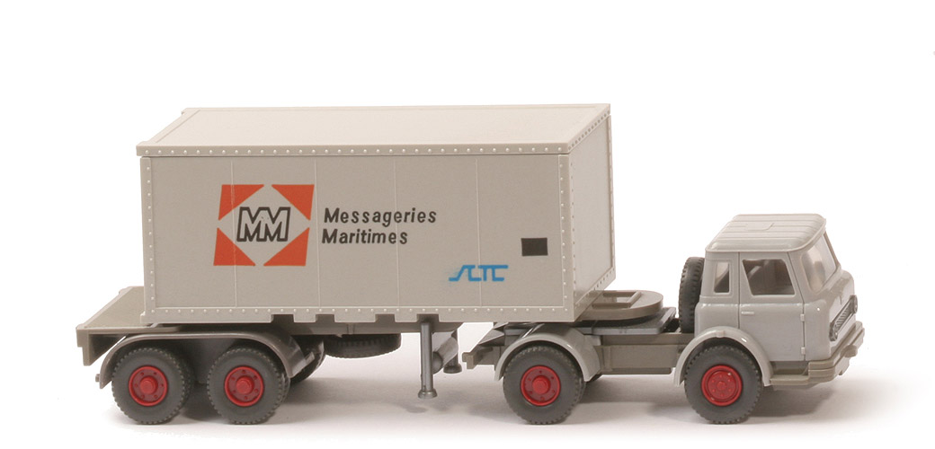 IH Container-Sattelzug 20 ft - Messageries Maritimes, ZM silbergrau/betongrau - 525/7 ?