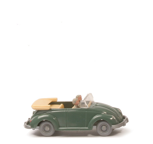VW Käfer Cabrio mit Hörnern - graugrün - 33/6x