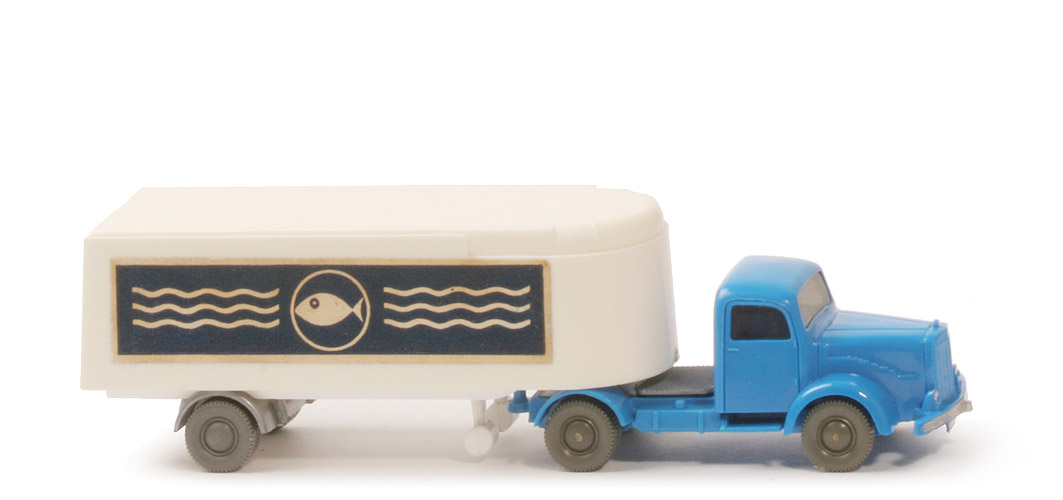 MB L 5000  S Alter Kühlsattelzug - Fisch mit Welle - himmelblau / weiß - 520/25e