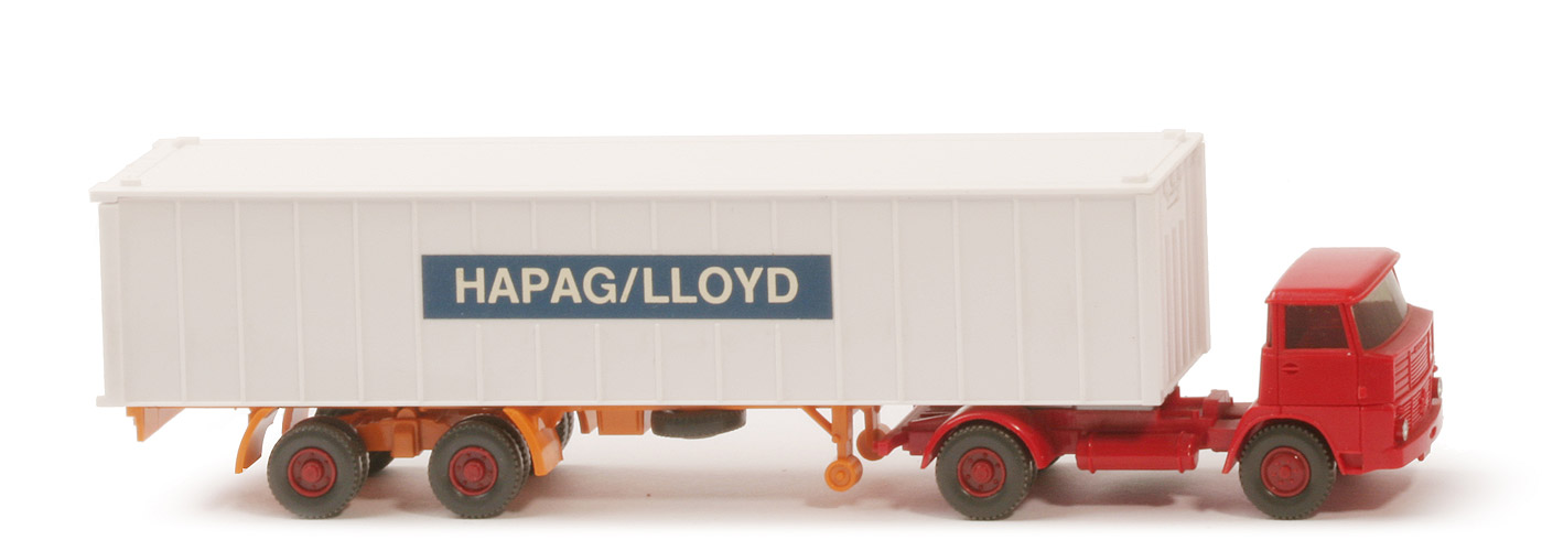 Henschel HS 16 Container-Sattelzug - Kabine rot, Bolzen stark - Hapag-Lloyd - ?