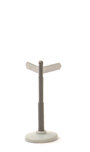 Straßenschild doppelt - basaltgrau, Sockel lichtgrau - 940/2c