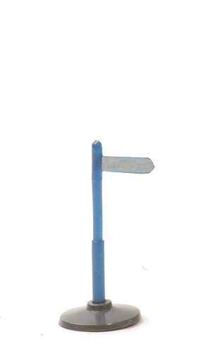 Straßenschild einfach - blaumetallic, Sockel dunkelbasaltgrau - 940/1a