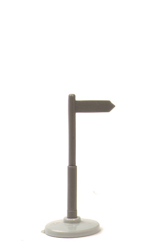 Straßenschild einfach - basaltgrau, Sockel lichtgrau, unbemalt - 940/5