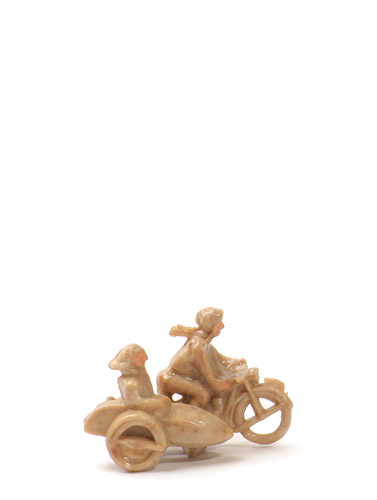 Motorradfahrer mit Beiwagen - beige meliert - 750/1c ~