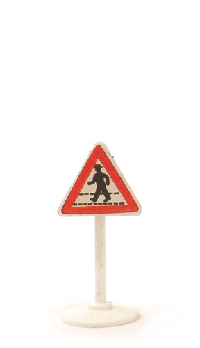 Verkehrszeichen (Typ 2) - Achtung - Fußgängerüberweg, Papieraufkleber, ohne Herstellerzeichen - 1000/3
