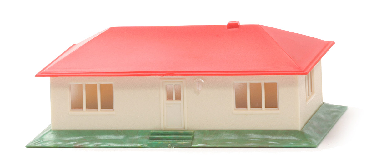 Landhaus ohne Einrichtung - Dach orangerot, Seiten cremeweiß - 1120/6
