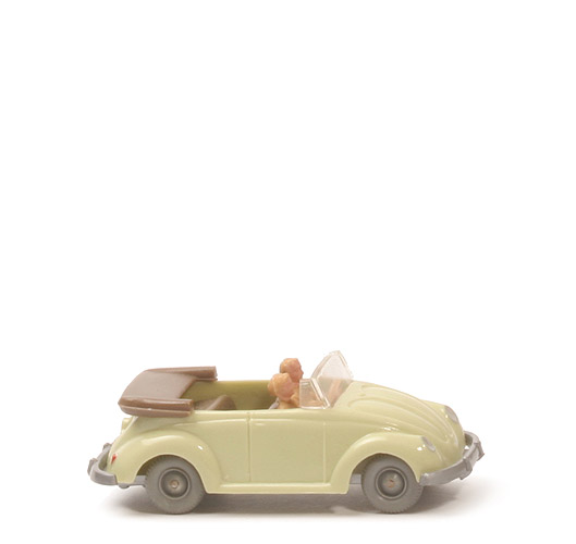 VW Käfer Cabrio mit Hörnern - hellgrünbeige, IE blassbraun - 33/6l