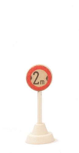 Verkehrszeichen (Typ 3) - Gesperrt für Fahrzeuge über 2 m Breite, hoher Sockel - 1000/4