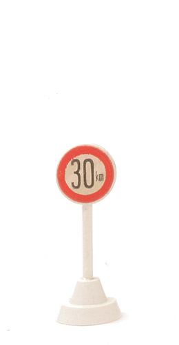 Verkehrszeichen (Typ 3) - Geschwindigkeitsbeschränkung 30 km/h, hoher Sockel - 1000/4