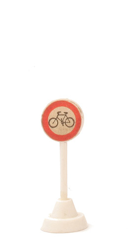 Verkehrszeichen (Typ 3) - Gesperrt für Fahrräder, hoher Sockel - 1000/4