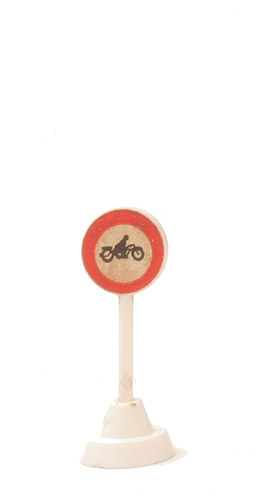 Verkehrszeichen (Typ 3) - Gesperrt für Krafträder, hoher Sockel - 1000/4