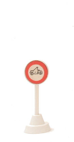 Verkehrszeichen (Typ 3) - Gesperrt für Krafträder Sonn- und feiertags, hoher Sockel - 1000/4
