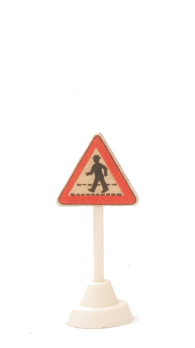 Verkehrszeichen (Typ 3) - Achtung - Fußgängerüberweg, hoher Sockel - 1000/4