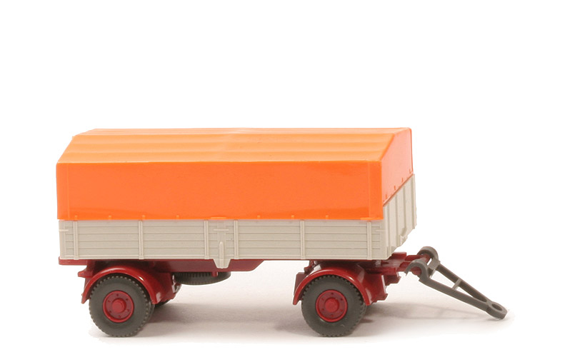 LKW-Anhänger (Typ 8) - PR grauweiß, CH weinrot, Radläufe weinrot, Räder 12 mm - 402/8b