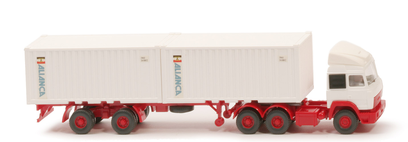 Iveco, Alianca 2 x 20 ft Stahl-Container - FH weiß/ Container weiß - Alicanca (2) ~ Vors.