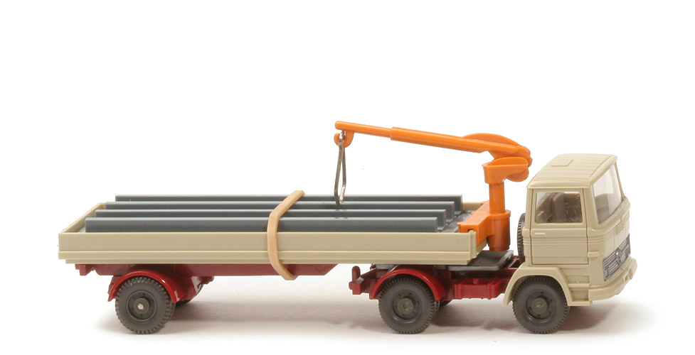 MB LPS 1317 Baustoffwagen - CH Zugmaschine u. Auflieger hellbraunrot - 502/1c