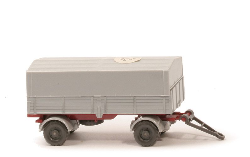 LKW-Anhänger (Typ 8) - PR silbergrau, CH weinrot, Räder 11 mm, 6-Loch anthrazit - 402/7m