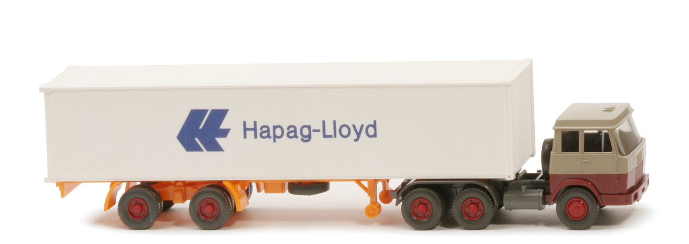 Hanomag-Henschel Container-Sattelzug - Hapag-Lloyd 1 x 40 ft, olivgrau/braunrot - Hapag-Lloyd 4?