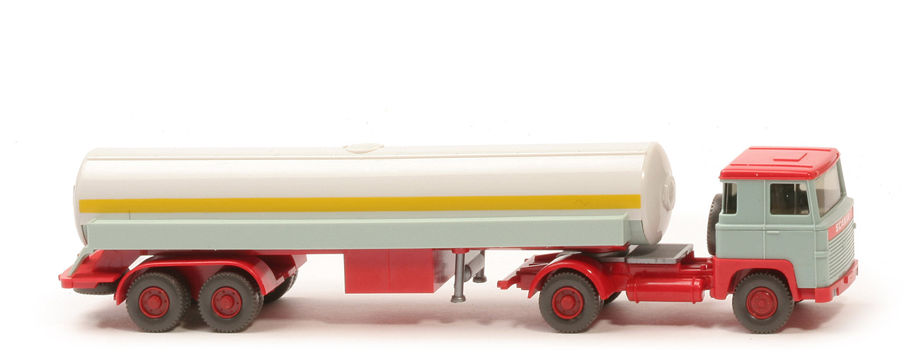 Scania 110  Flüssiggas-Tanksattelzug Frigen - dunkellichtgrün/rot - 805/1h ~