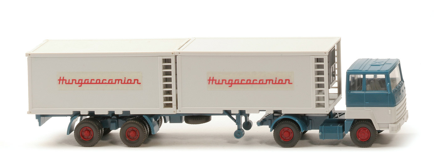 Ford Transcontinental Container-Sattelzug  - azurblau/altweiß, Hungarocamion  - 540/32 (?)