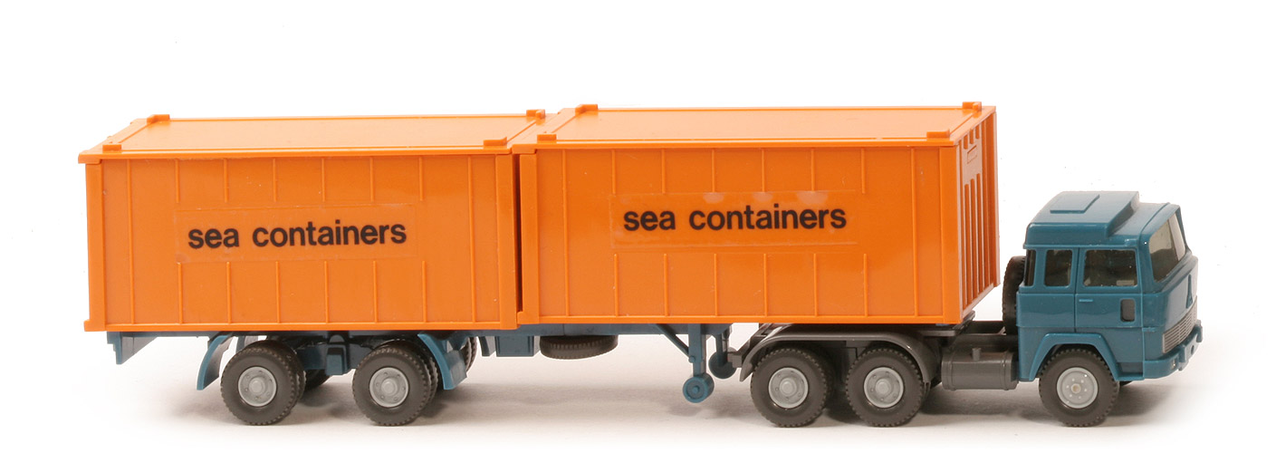 Magirus 235 D Container-Sattelzug - sea containers, 2 x 20 ft , Cont. gelborange - nicht erfasst